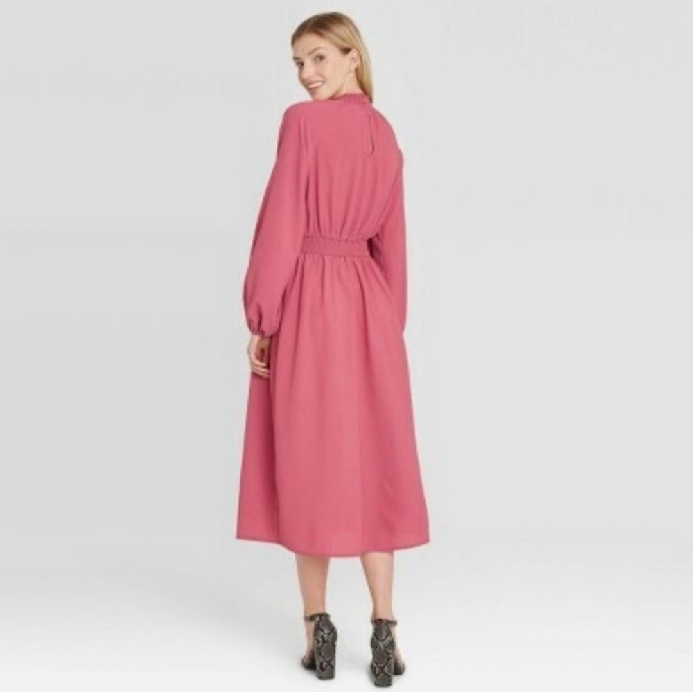 Smock Neck Midi Dress - Picture 3 of 6
